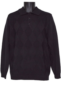 Lavane 3-Button Polo Sweater # 2535 Black