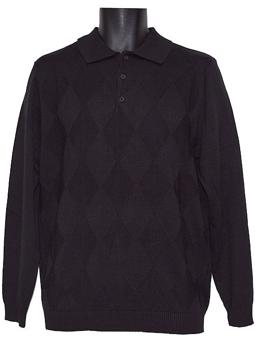 Lavane 3-Button Polo Sweater # 2535 Black