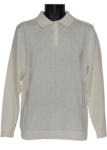 Lavane 3-Button Polo Sweater # 2535 Cream
