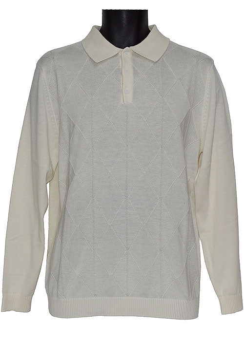 Lavane 3-Button Polo Sweater # 2535 Cream