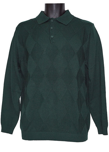Lavane 3-Button Polo Sweater # 2535 Hunter
