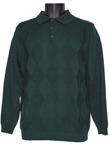 Lavane 3-Button Polo Sweater # 2535 Hunter