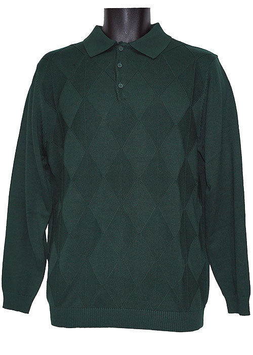 Lavane 3-Button Polo Sweater # 2535 Hunter