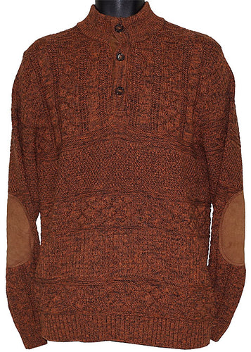 Lavane 3-Button Mockneck Sweater # 2546 Copper
