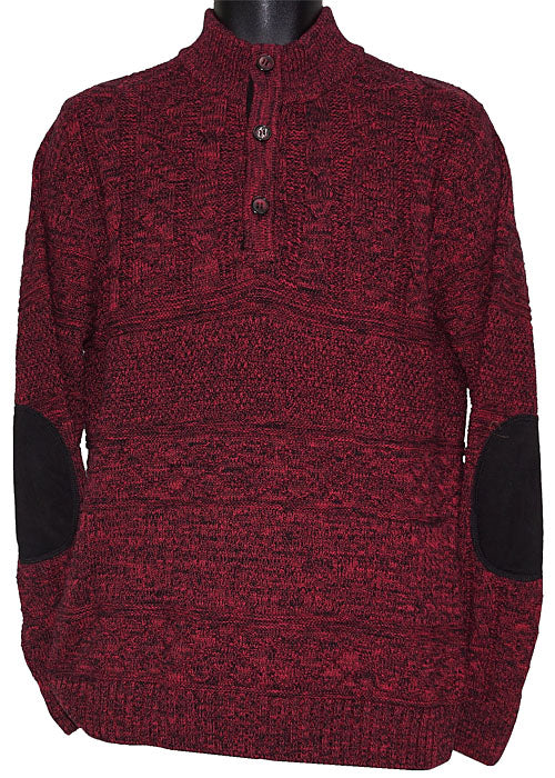 Lavane 3-Button Mockneck Sweater # 2546 Red