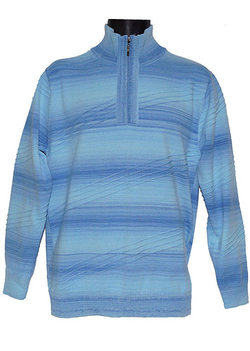 Lavane Zipper Polo Sweater # 2554 Blue