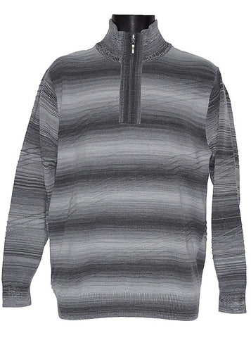 Lavane Zipper Polo Sweater # 2554 Grey