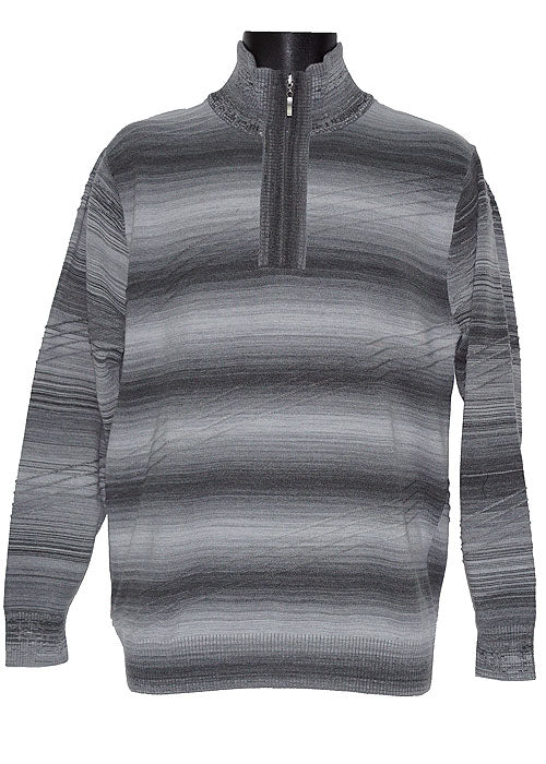 Lavane Zipper Polo Sweater # 2554 Grey
