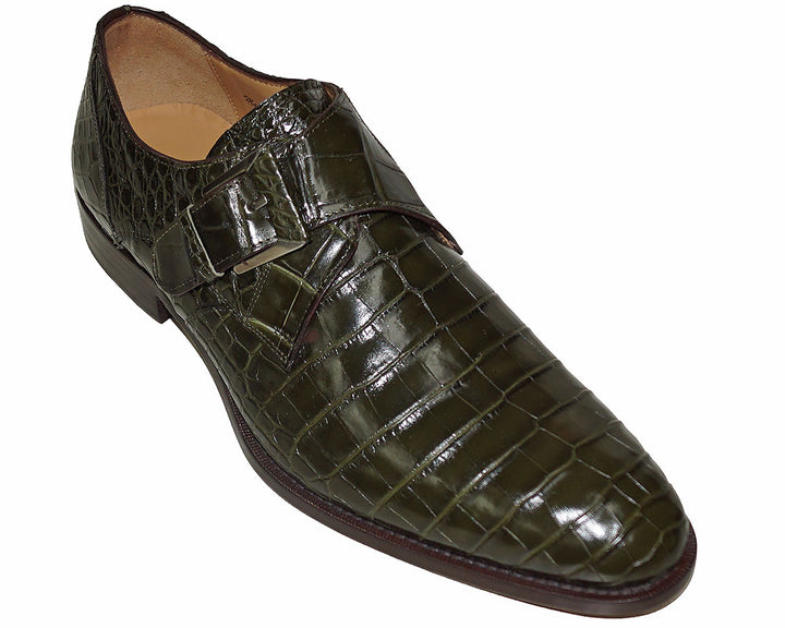 Mezlan Platinum Buckle Shoes 'Strada'