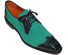 Load image into Gallery viewer, Mezlan Crocodile/Suede Shoes # 14631 B
