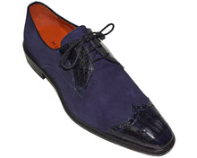 Load image into Gallery viewer, Mezlan Crocodile/Suede Shoes # 14631
