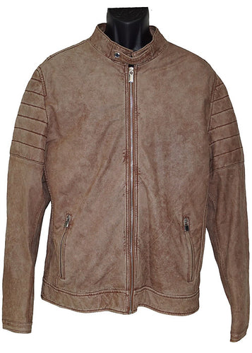 Mezlan Leather Jacket # J1039 Taupe