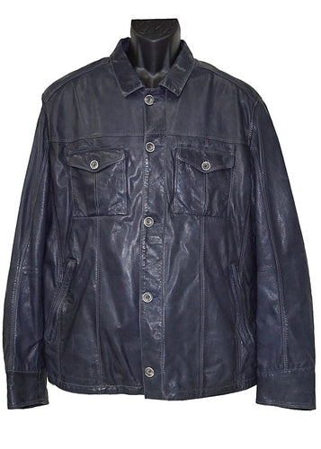 Mezlan Leather Jacket # J1059 Blue