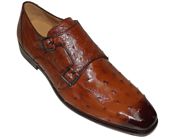 Mezlan Double-Buckle Ostrich Shoes # 50348