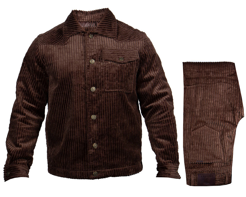 Prestige Corduroy Shirt/Pants Set # CSL555 Brown