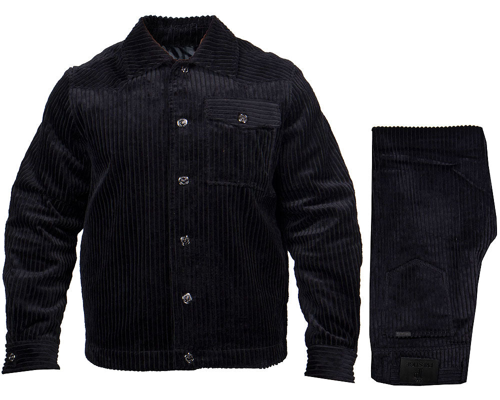 Prestige Corduroy Shirt/Pants Set # CSL555 Black