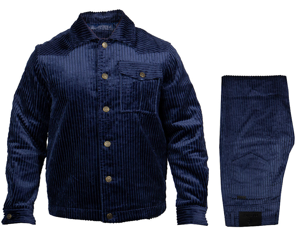 Prestige Corduroy Shirt/Pants Set # CSL555 Navy