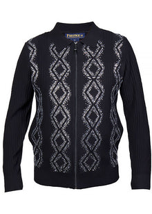 Load image into Gallery viewer, Prestige Zipper-Down Sweater/Jacket # SW6512 Black
