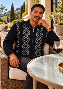 Load image into Gallery viewer, Prestige Zipper-Down Sweater/Jacket # SW6512 Black
