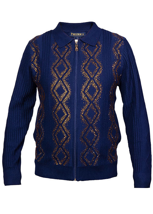 Prestige Zipper-Down Sweater/Jacket # SW6512 Navy