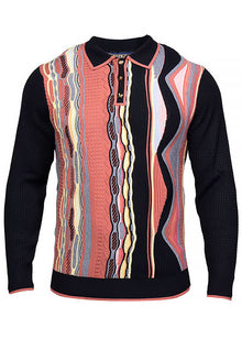 Load image into Gallery viewer, Prestige 3-Button Polo Sweater # SW6552 Black
