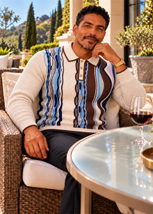 Load image into Gallery viewer, Prestige 3-Button Polo Sweater # SW6552 Cream
