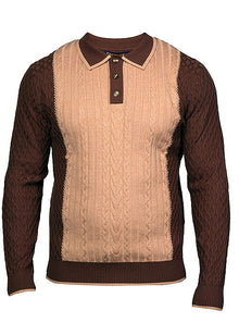 Load image into Gallery viewer, Prestige 3-Button Polo Sweater # SW6556 Brown
