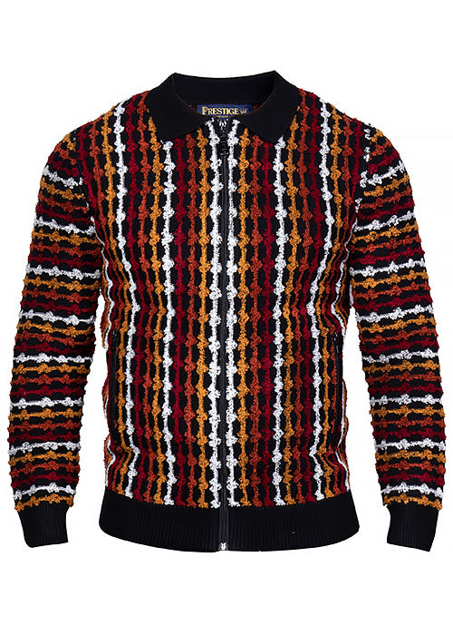 Prestige Zipper-Down Sweater/Jacket # SW6558 Black