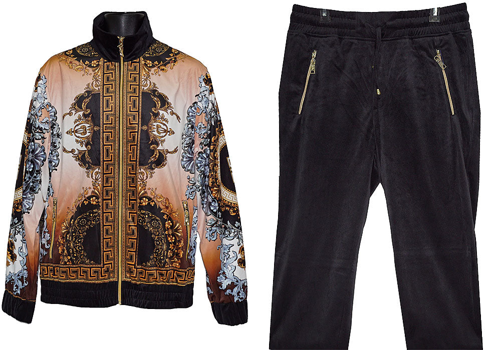 Prestige Velvet Jogger Set # JGS560 Black