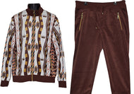 Prestige Velvet Jogger Set # JGS564 Brown