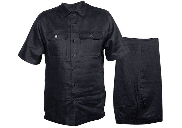 Prestige Linen Shirt/Pants Set # LP74 Black