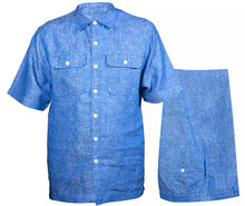Load image into Gallery viewer, Prestige Linen Shirt/Pants Set # LP74 Blue

