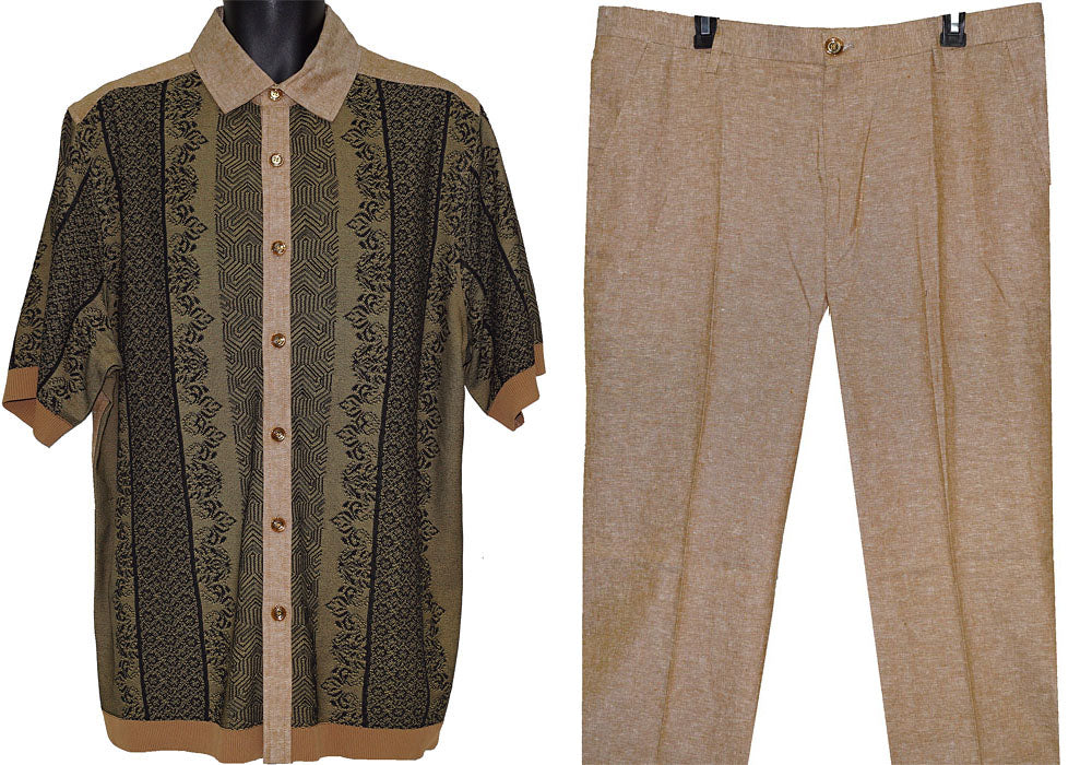 Prestige Linen Shirt/Pants Set # LUX510 Khaki