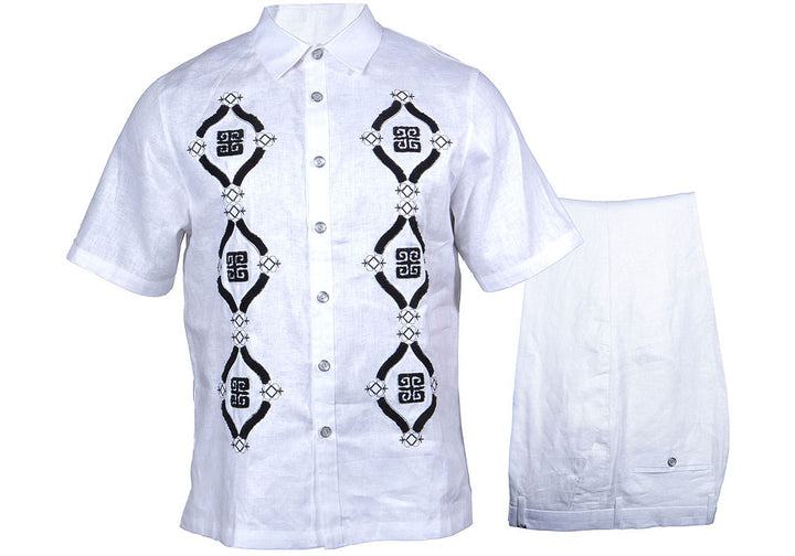 Prestige Linen Shirt/Pants Set # LP67 White