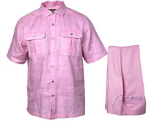 Load image into Gallery viewer, Prestige Linen Shirt/Pants Set # LUX630 Pink
