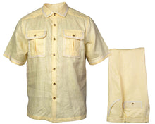 Load image into Gallery viewer, Prestige Linen Shirt/Pants Set # LUX630 Yellow
