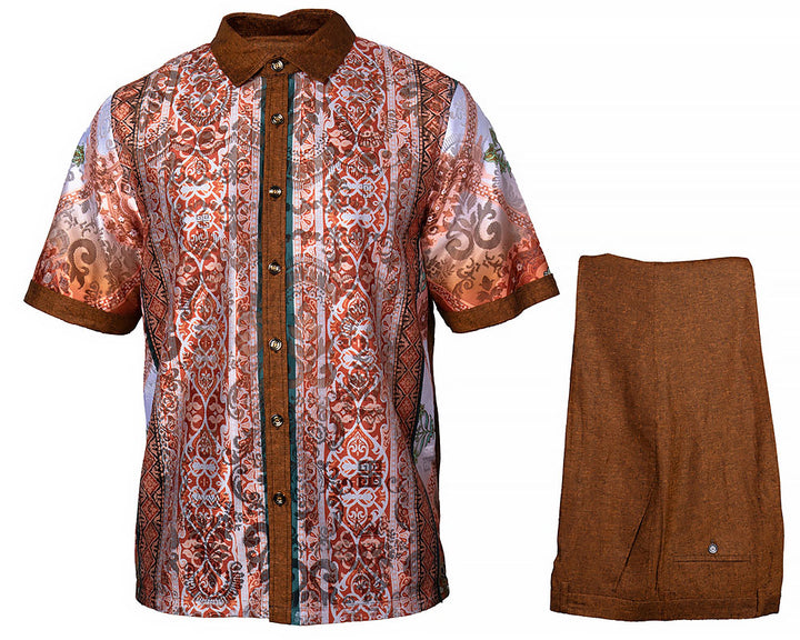 Prestige Shirt/Pants Set Weekly Deal # WS92485 Brown Combo
