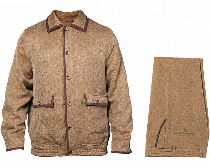 Prestige Stylish Jacket/Pants Set # CSL6686 Brown