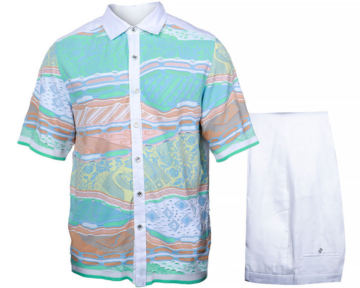 Prestige Linen Shirt/Pants Set # LP60 White