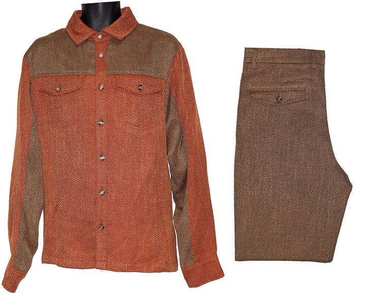 Prestige Casual Shirt/Pants Set # CSL6675 Orange Combo