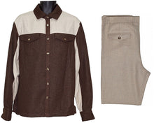 Load image into Gallery viewer, Prestige Casual Shirt/Pants Set # CSL6675 Brown Combo
