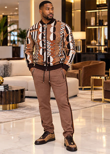 Load image into Gallery viewer, Prestige Casual Jacket/Pants Set # LNG6734 Brown
