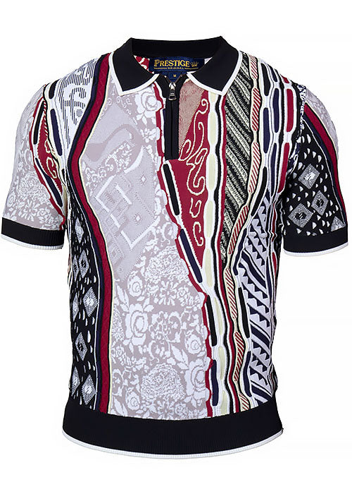 Prestige Zipper Polo Shirt # CMK6002 Black