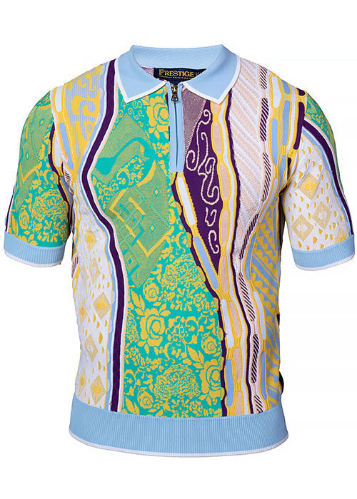 Prestige Zipper Polo Shirt # CMK6002 Blue