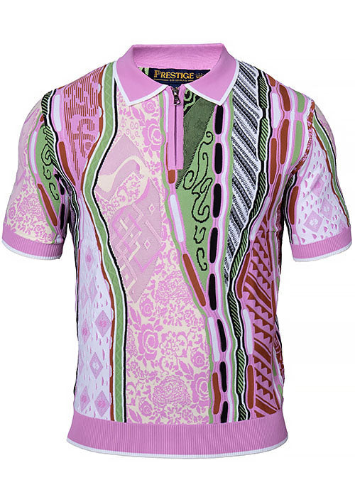 Prestige Zipper Polo Shirt # CMK6002 Lilac