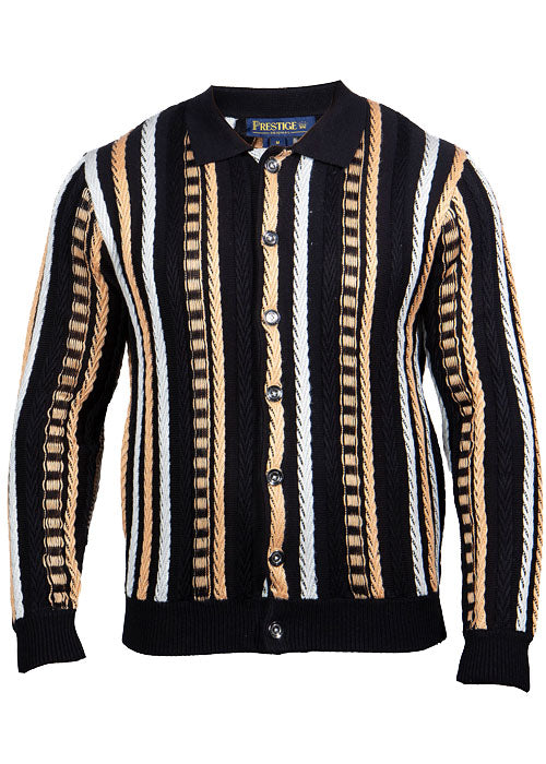 Prestige Button-Down Sweater # SW611 Black