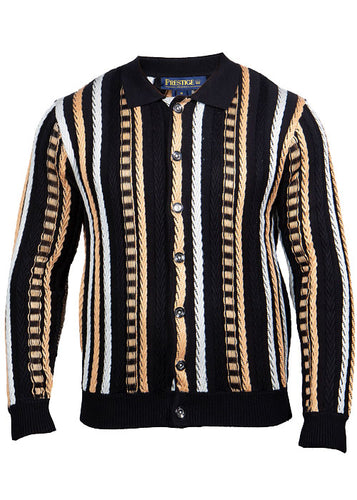 Prestige Button-Down Sweater # SW611 Black
