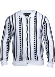 Prestige Button-Down Sweater # SW611 White