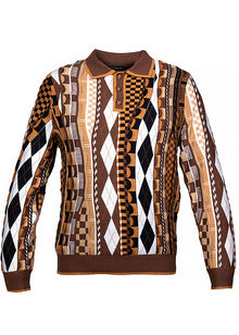 Load image into Gallery viewer, Prestige 3-Button Polo Sweater # SW6502 Brown
