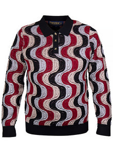 Load image into Gallery viewer, Prestige 3-Button Polo Sweater # SW6516 Black
